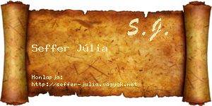 Seffer Júlia névjegykártya